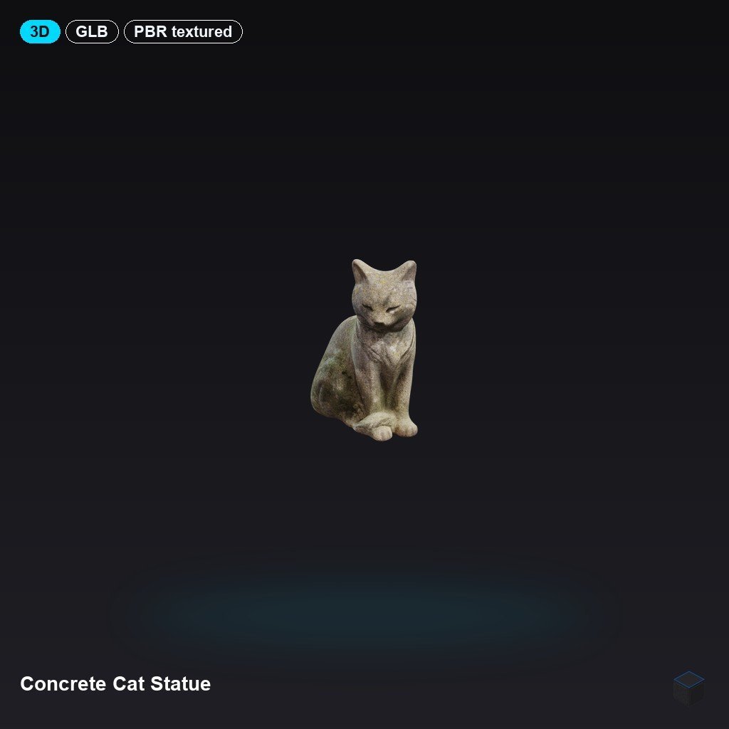 Concrete Cat Statue