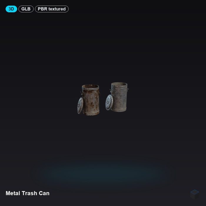 Metal Trash Can