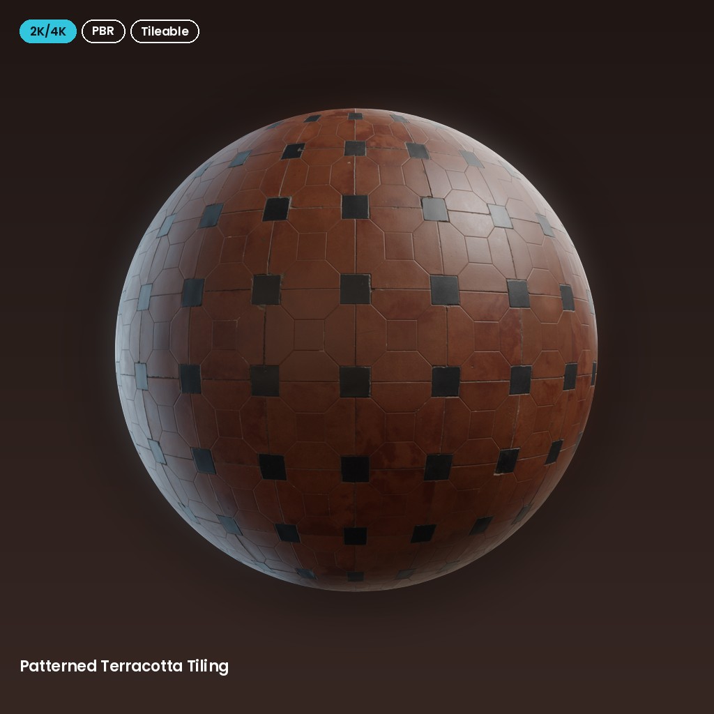 Patterned Terracotta Tiling