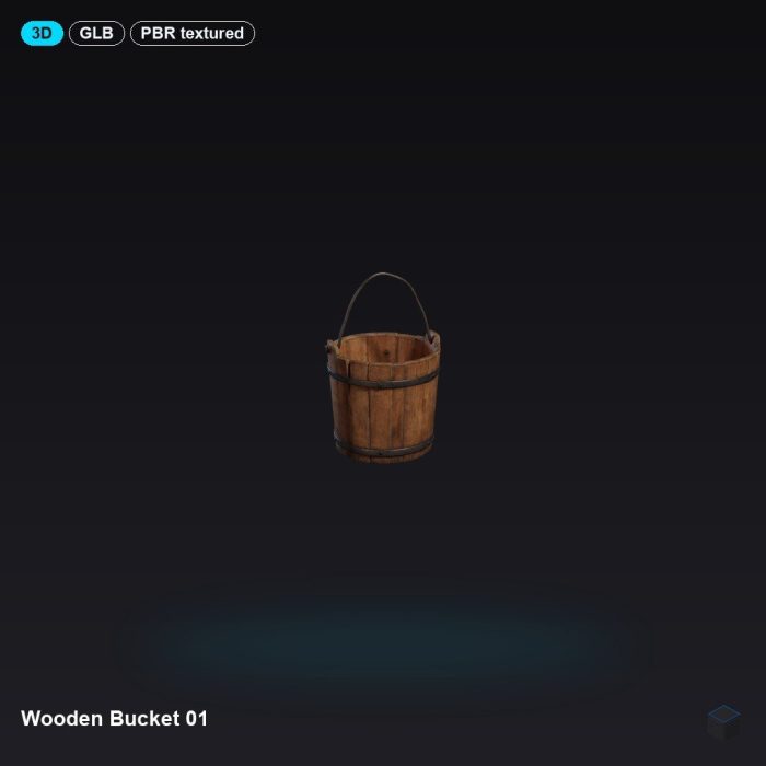 Wooden Bucket 01
